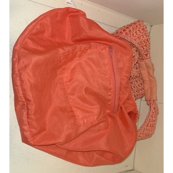 Peach Macramé BOHO Bag With Snap Flap Closure - Picture 8 of 13